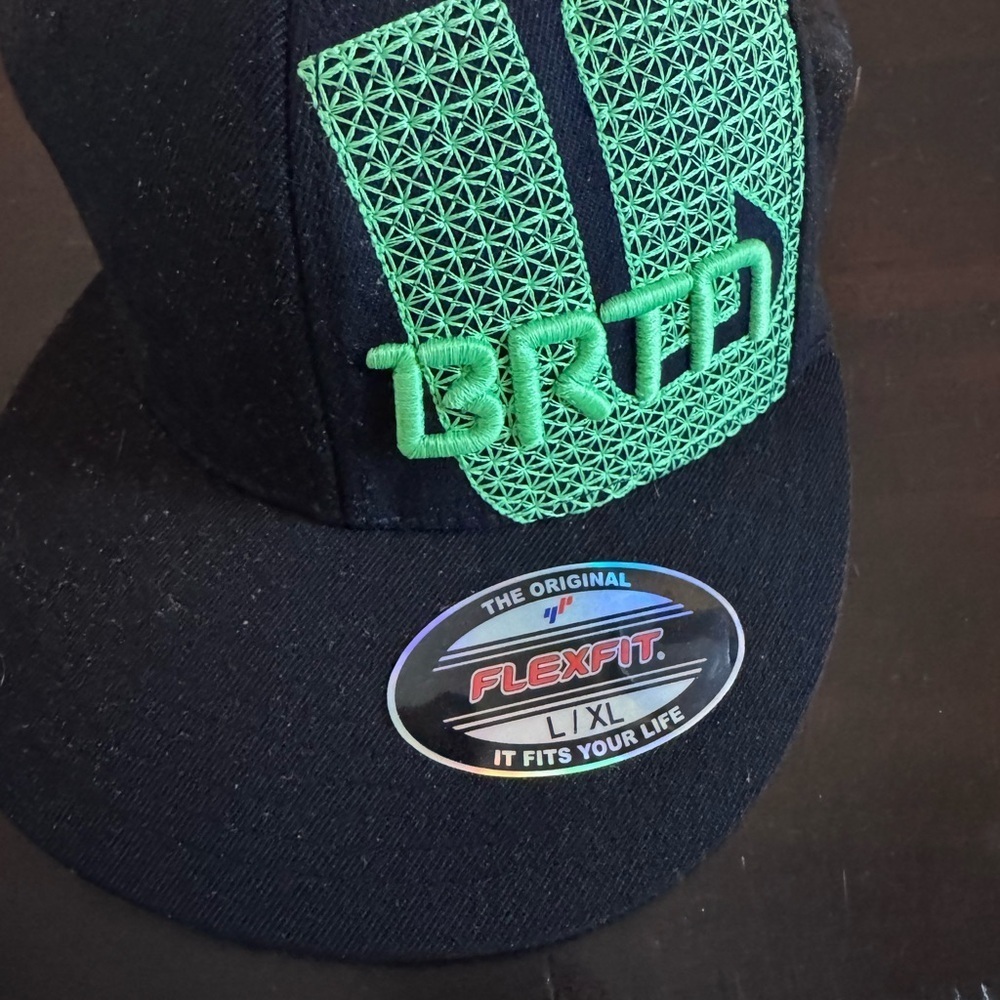Burton Black and Green Flexfit Hat